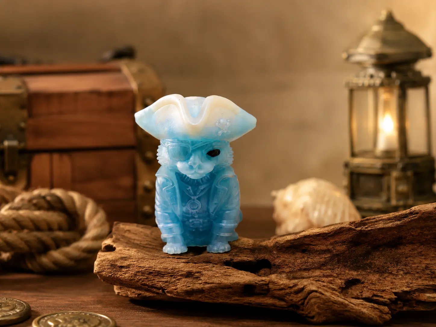 Blaue Wikingerfigur